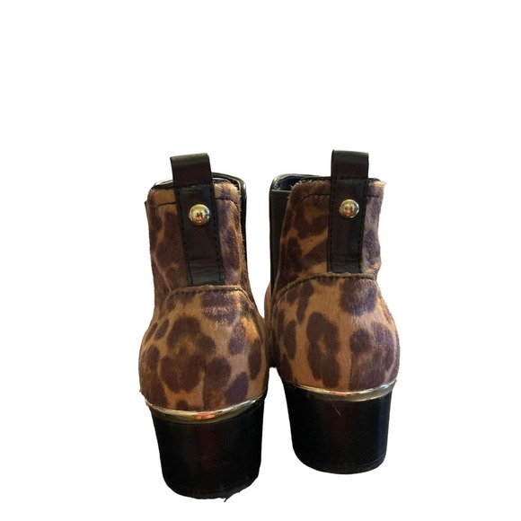 Nine West Womens Leopard Print Chelsea Ankle Boots Block Heel Size 7 - Picture 2 of 8